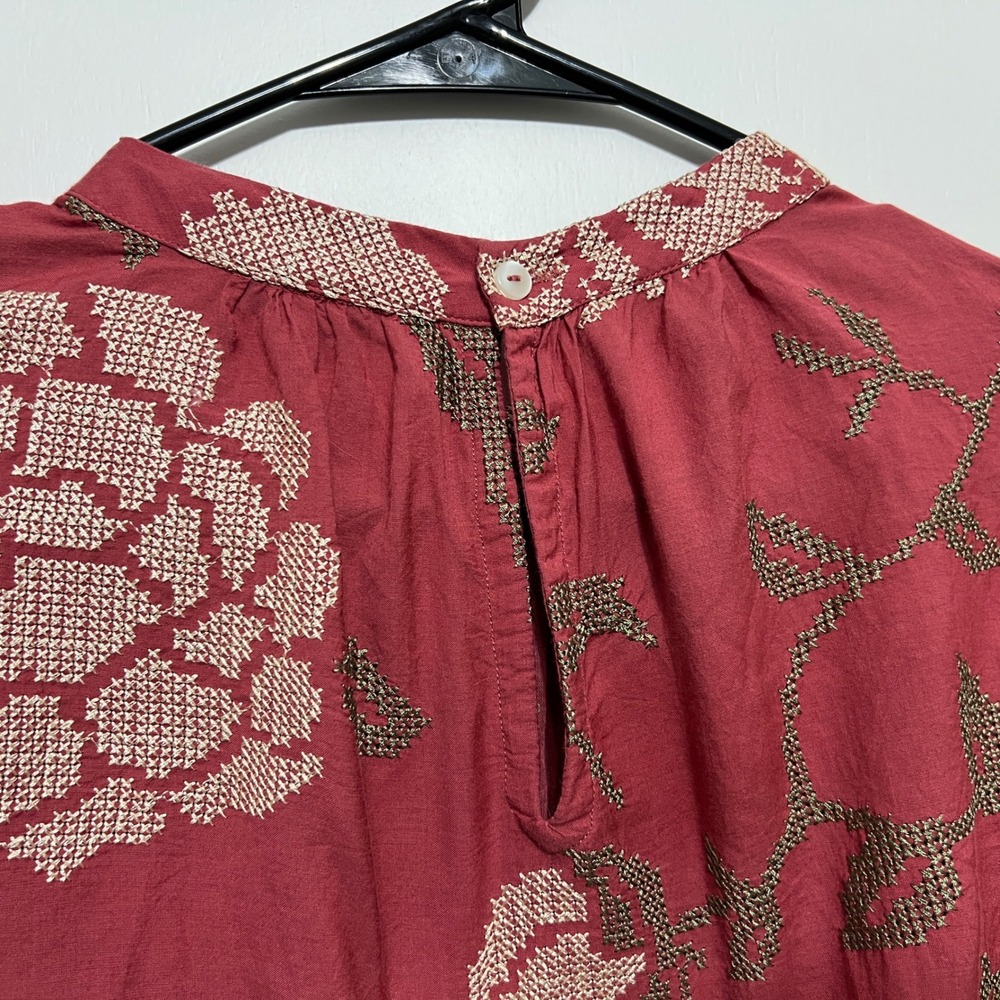 Anthropologie Payal Pratap Embroidered Blouse Size 6 Rhododendron Peasant‎ Top - Picture 8 of 8